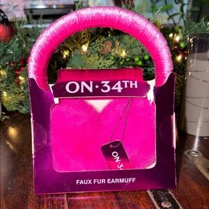 ON 34th Pink Faux Fur Earmuffs NEW